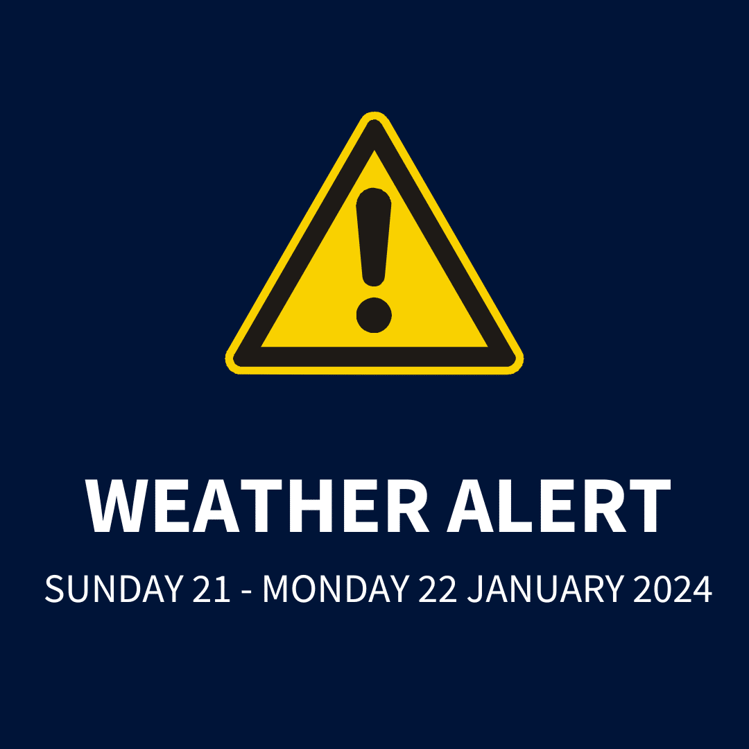 WEATHER ALERT (Sun 21 Jan 2024) Ipswich School